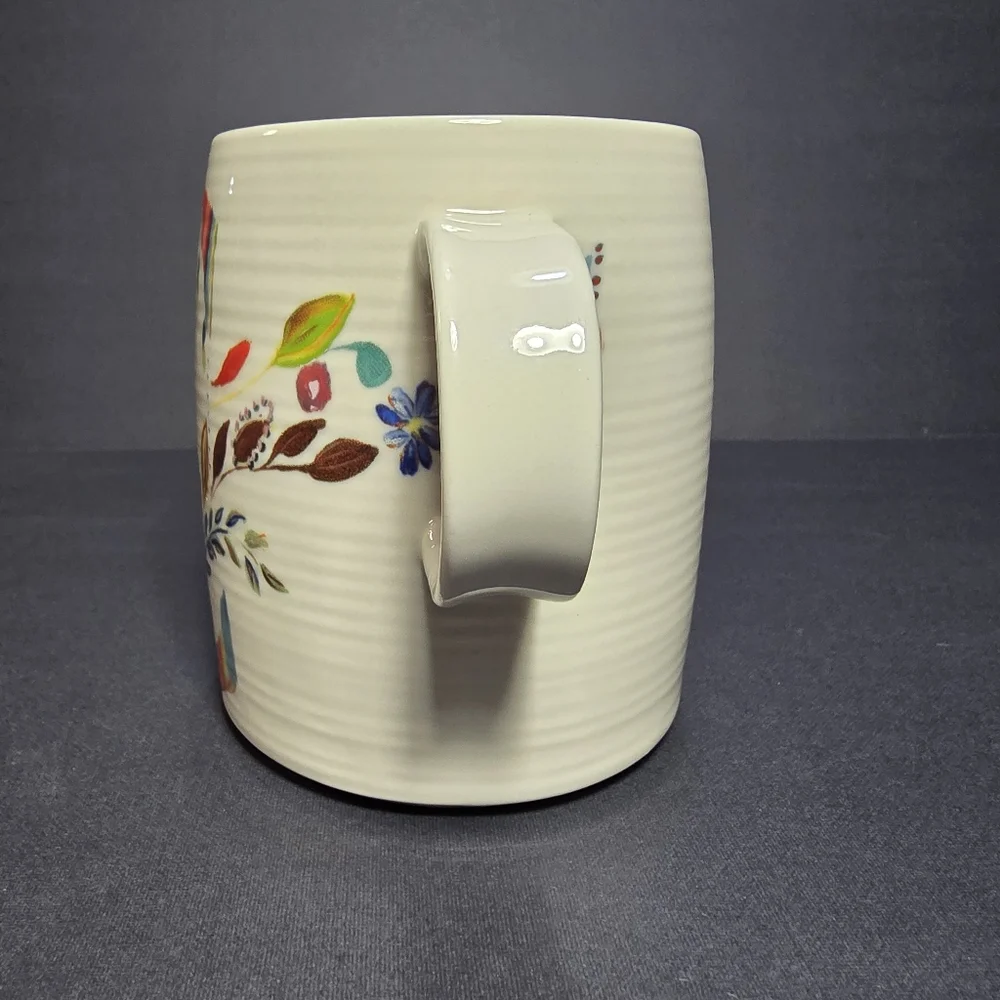 Anthropologie Starla E Halfmann Monogram Letter C Petal Palette Coffee Mug Cup - Picture 2 of 6